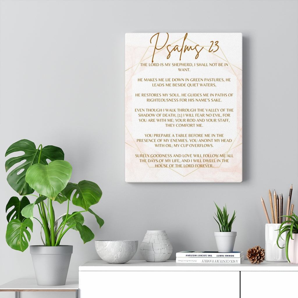 Scripture Walls The Lord Is My Shepherd Psalms 23 Bible Verse Canvas Christian Wall Art Ready to Hang Unframed-Express Your Love Gifts