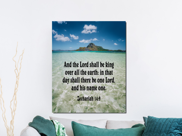 Scripture Walls The Lord Shall Be King Zechariah 14:9 Bible Verse Canvas Christian Wall Art Ready to Hang Unframed-Express Your Love Gifts