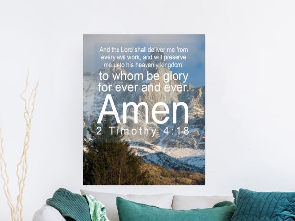 Scripture Walls The Lord Shall Deliver 2 Timothy 4:18 Bible Verse Canvas Christian Wall Art Ready to Hang Unframed-Express Your Love Gifts