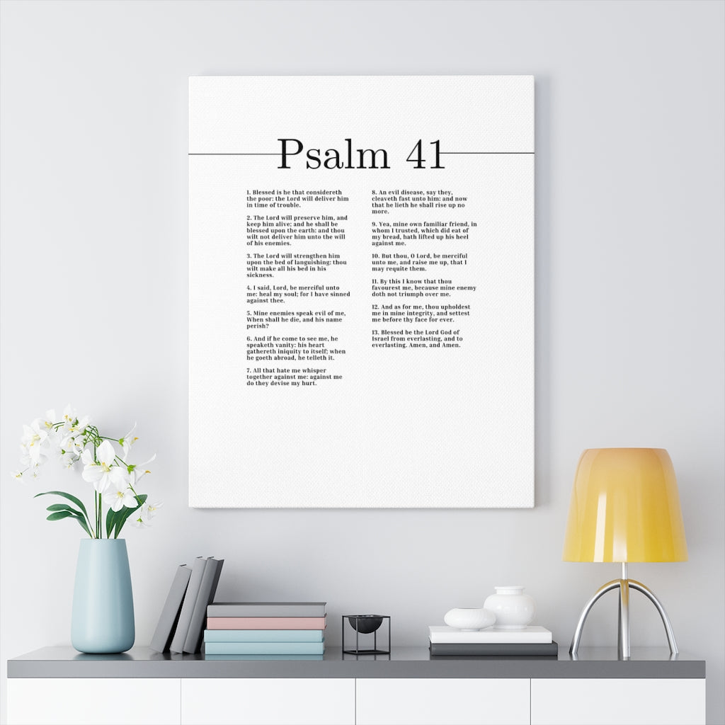 Scripture Walls The Lord Will Strengthen Him Psalm 41 Bible Verse Canvas Christian Wall Art Ready to Hang Unframed-Express Your Love Gifts
