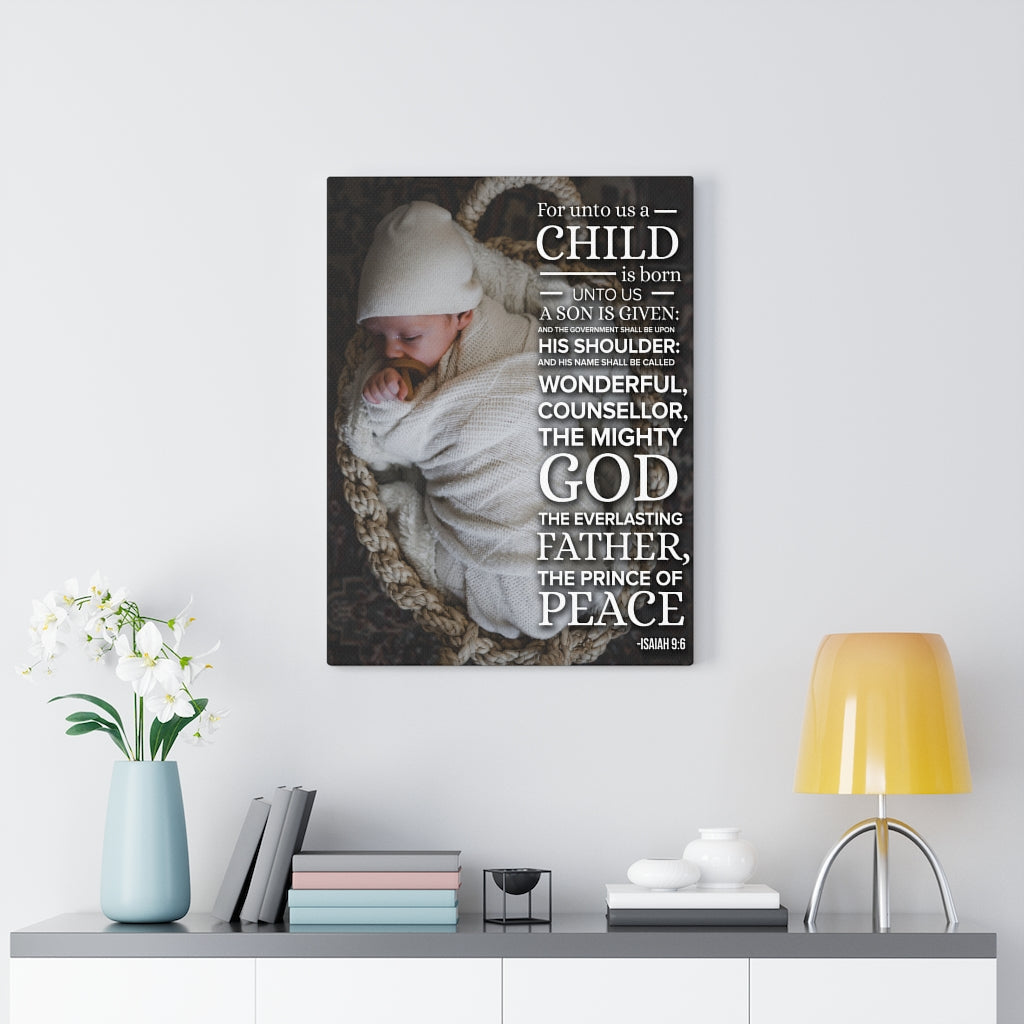 Scripture Walls The Mighty God Isaiah 9:6 Bible Verse Canvas Christian Wall Art Ready to Hang Unframed-Express Your Love Gifts