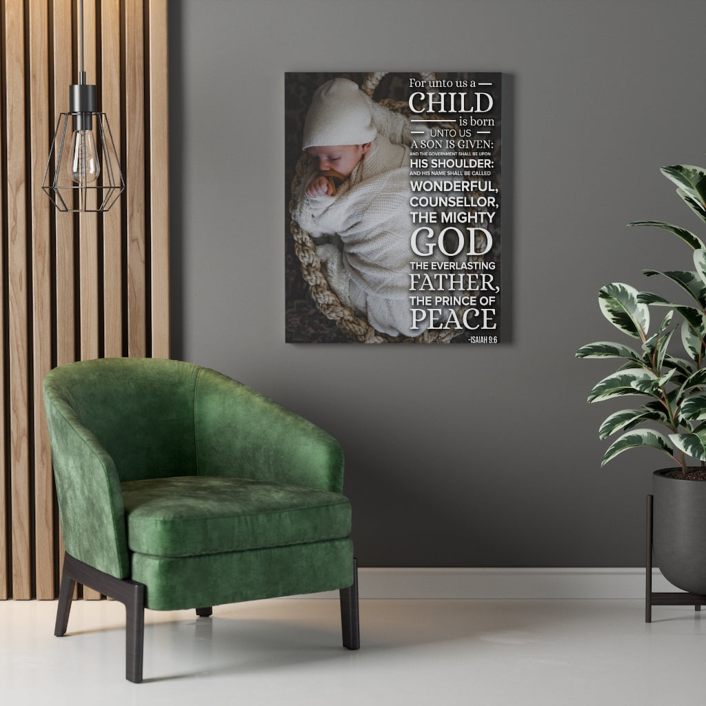 Scripture Walls The Mighty God Isaiah 9:6 Bible Verse Canvas Christian Wall Art Ready to Hang Unframed-Express Your Love Gifts