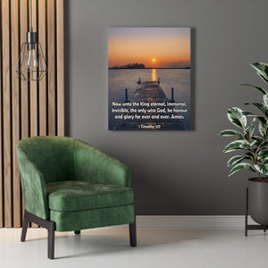 Scripture Walls The Only Wise God 1 Timothy 1:17 Bible Verse Canvas Christian Wall Art Ready to Hang Unframed-Express Your Love Gifts