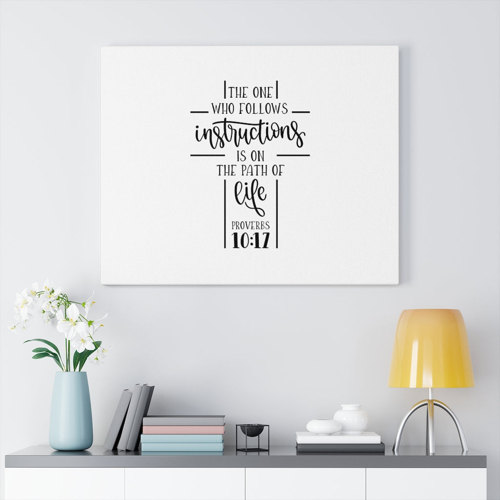 Scripture Walls The Path Of Life Proverbs 10:17 Bible Verse Canvas Christian Wall Art Ready to Hang Unframed-Express Your Love Gifts