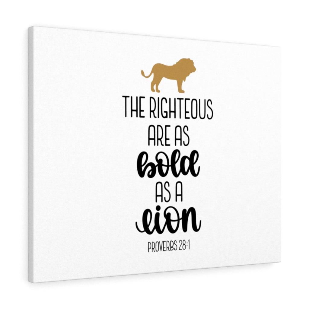 Scripture Walls The Righteous Proverbs 28:1 Bible Verse Canvas Christian Wall Art Ready to Hang Unframed-Express Your Love Gifts