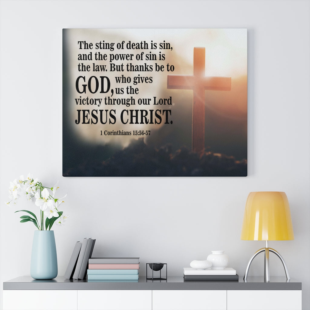 Scripture Walls The Sting of Death is Sin 1 Corinthians 15:56-57 Wall Art Christian Home Decor Unframed-Express Your Love Gifts