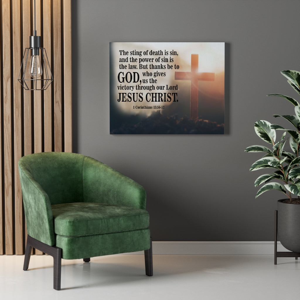 Scripture Walls The Sting of Death is Sin 1 Corinthians 15:56-57 Wall Art Christian Home Decor Unframed-Express Your Love Gifts