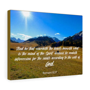 Scripture Walls The Will of God Romans 8:27 Bible Verse Canvas Christian Wall Art Ready to Hang Unframed-Express Your Love Gifts