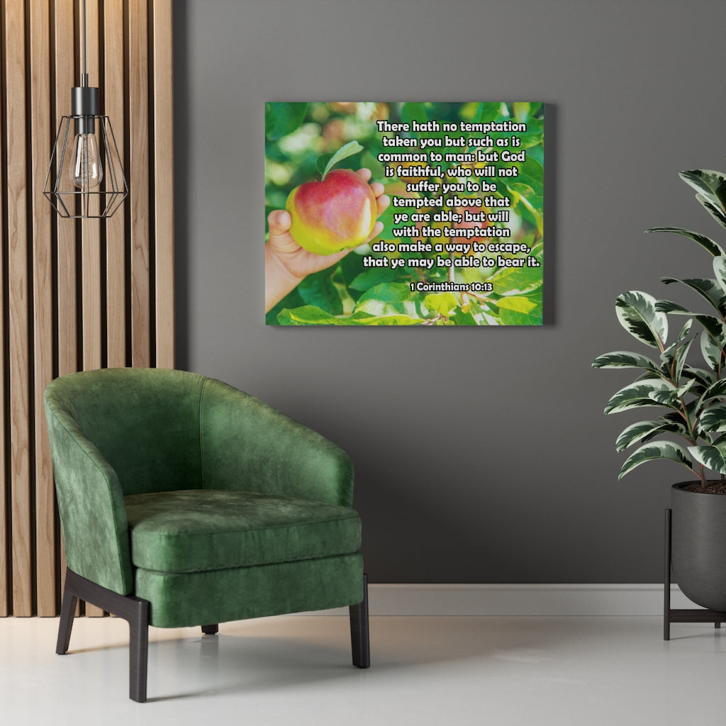 Scripture Walls There Hath No Temptation 1 Corinthians 10:13 Bible Verse Canvas Christian Wall Art Ready to Hang Unframed-Express Your Love Gifts