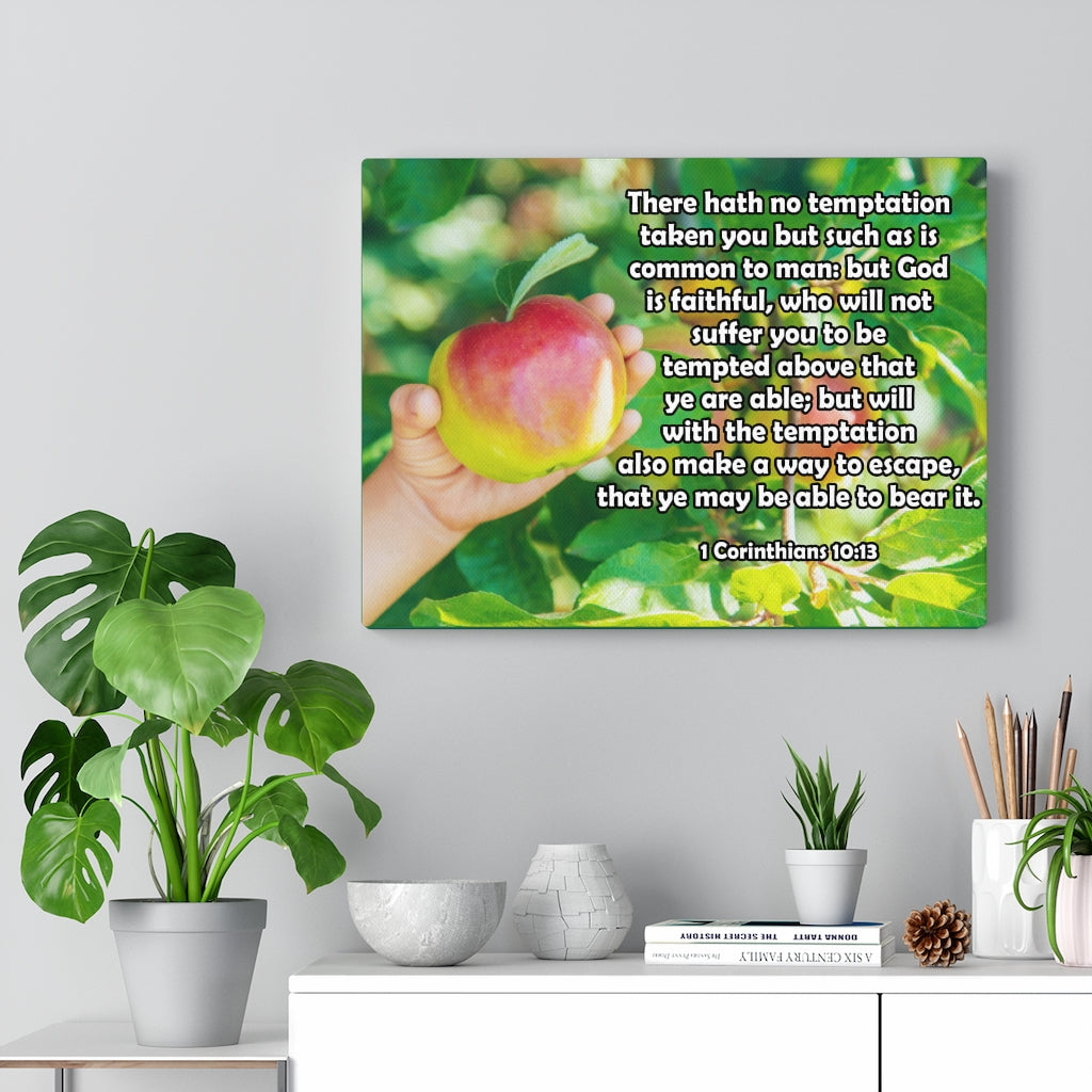 Scripture Walls There Hath No Temptation 1 Corinthians 10:13 Bible Verse Canvas Christian Wall Art Ready to Hang Unframed-Express Your Love Gifts