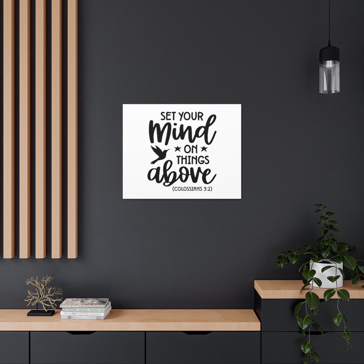 Bible verse wall shops art sign - Set your minds on things above - Colossians 3:2 - Christian wall art - Bible verse farmhouse signs for home