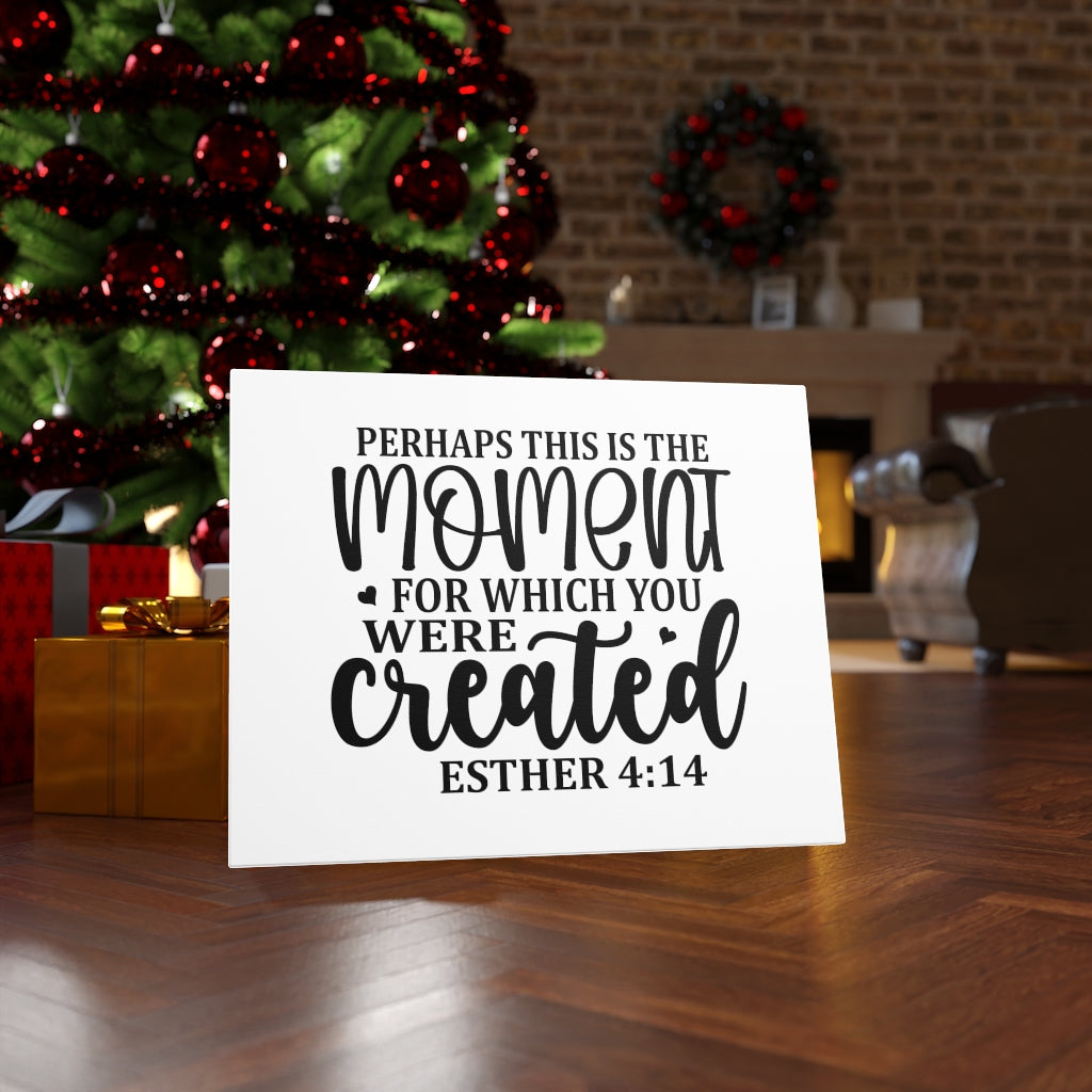 Scripture Walls This Is The Moment Esther 4:14 Bible Verse Canvas Christian Wall Art Ready to Hang Unframed-Express Your Love Gifts