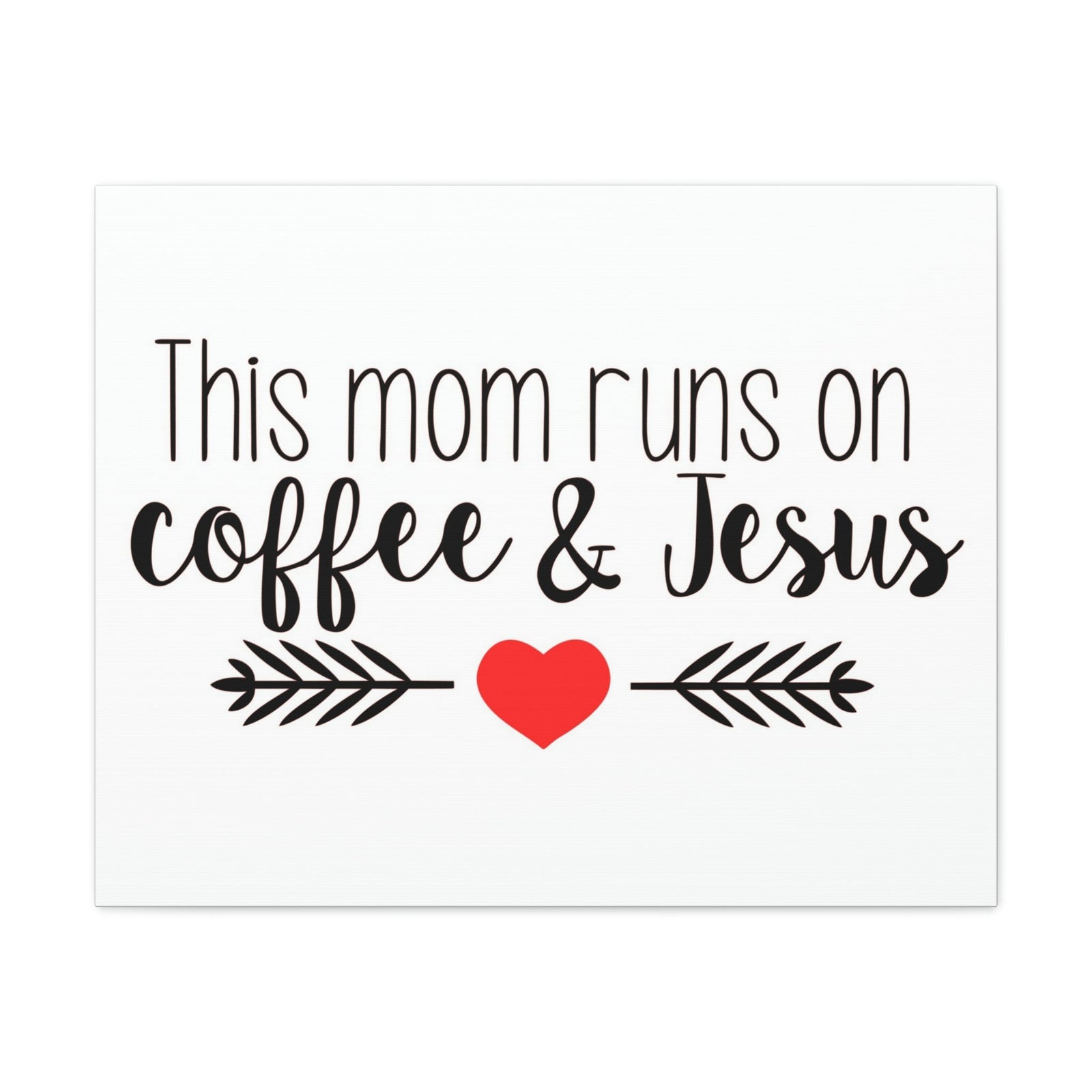 Scripture Walls This Mom Runs On Coffee & Jesus Mark 10:27 Coffee Christian Wall Art Print Ready to Hang Unframed-Express Your Love Gifts