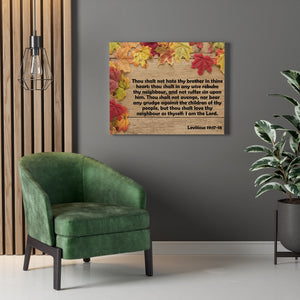 Scripture Walls Thou Shalt Not Hate Thy Brother Leviticus 19:17-18 Bible Verse Canvas Christian Wall Art Ready to Hang Unframed-Express Your Love Gifts