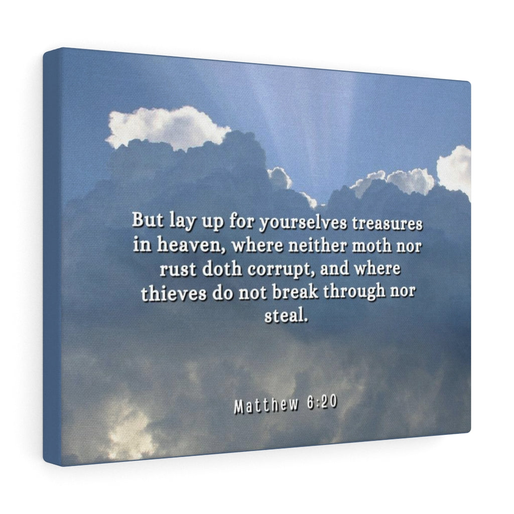 Scripture Walls Treasures In Heaven Matthew 6:20 Bible Verse Canvas Christian Wall Art Ready to Hang Unframed-Express Your Love Gifts