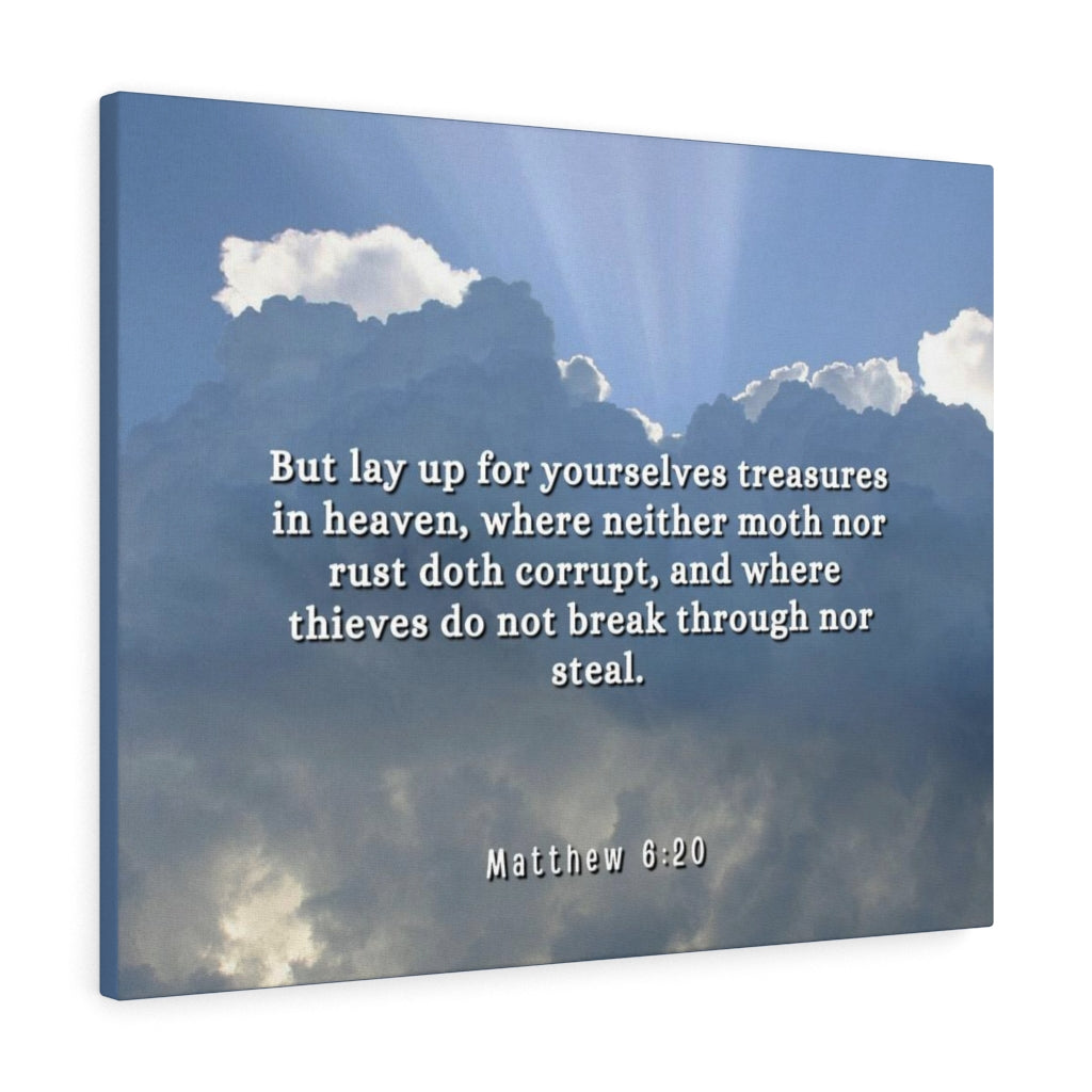 Scripture Walls Treasures In Heaven Matthew 6:20 Bible Verse Canvas Christian Wall Art Ready to Hang Unframed-Express Your Love Gifts