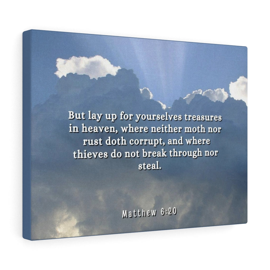 Scripture Walls Treasures In Heaven Matthew 6:20 Bible Verse Canvas Christian Wall Art Ready to Hang Unframed-Express Your Love Gifts