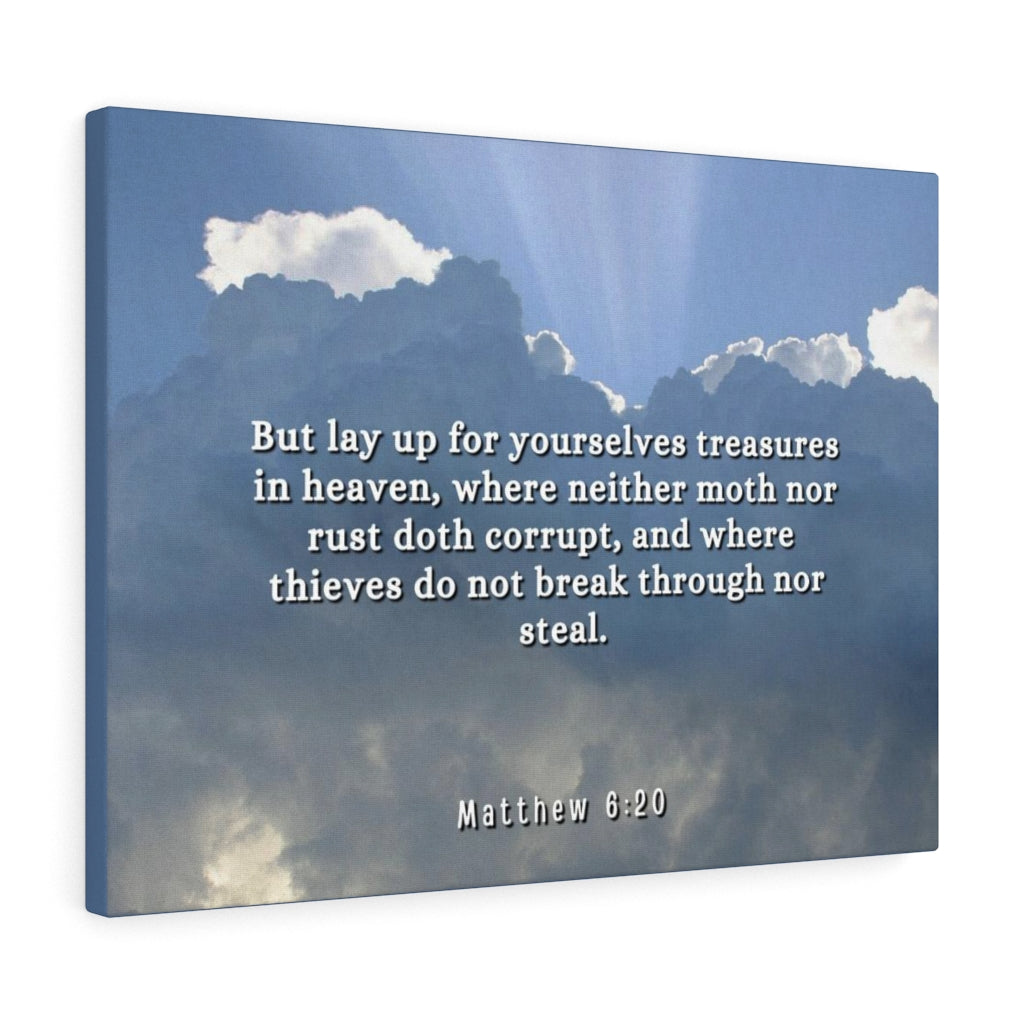 Scripture Walls Treasures In Heaven Matthew 6:20 Bible Verse Canvas Christian Wall Art Ready to Hang Unframed-Express Your Love Gifts