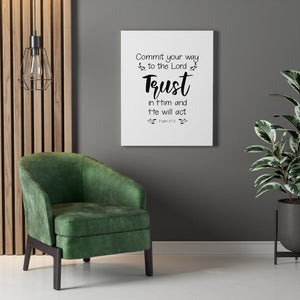 Scripture Walls Trust In Him Psalm 37:5 Bible Verse Canvas Christian Wall Art Ready to Hang Unframed-Express Your Love Gifts