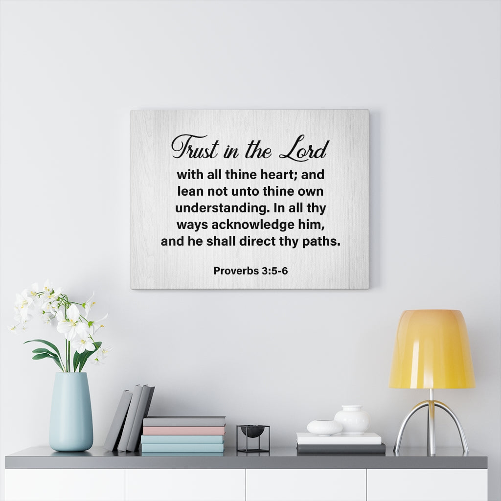 Scripture Walls Trust in Lord Proverbs 3:5-6 Grey Wall Art Christian Home Decor Unframed-Express Your Love Gifts