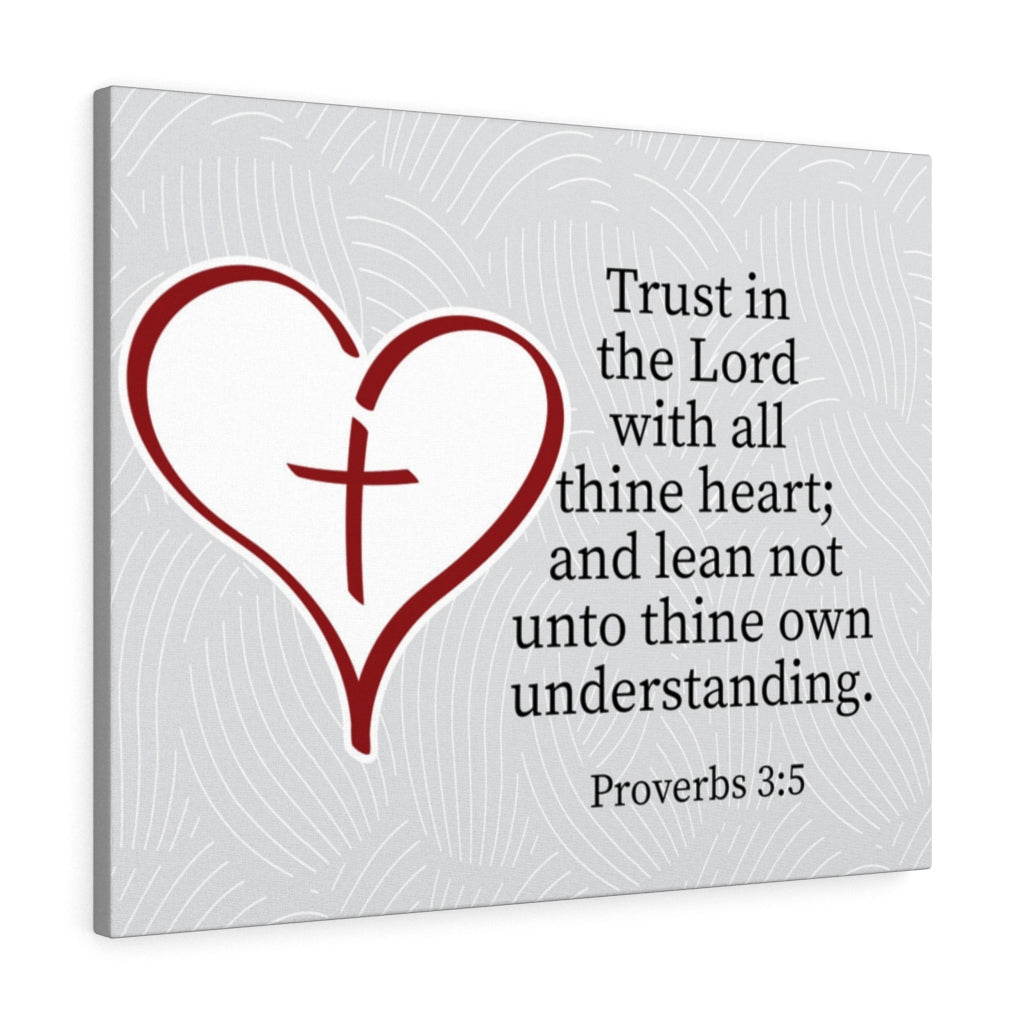 Scripture Walls Trust in the Lord Proverbs 3:5 Heart Cross Wall Art Christian Home Decor Unframed-Express Your Love Gifts