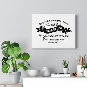 Scripture Walls Trust In You Psalm 9:10 Bible Verse Canvas Christian Wall Art Ready to Hang Unframed-Express Your Love Gifts