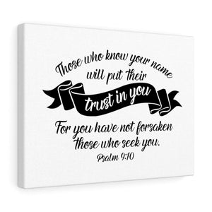 Scripture Walls Trust In You Psalm 9:10 Bible Verse Canvas Christian Wall Art Ready to Hang Unframed-Express Your Love Gifts