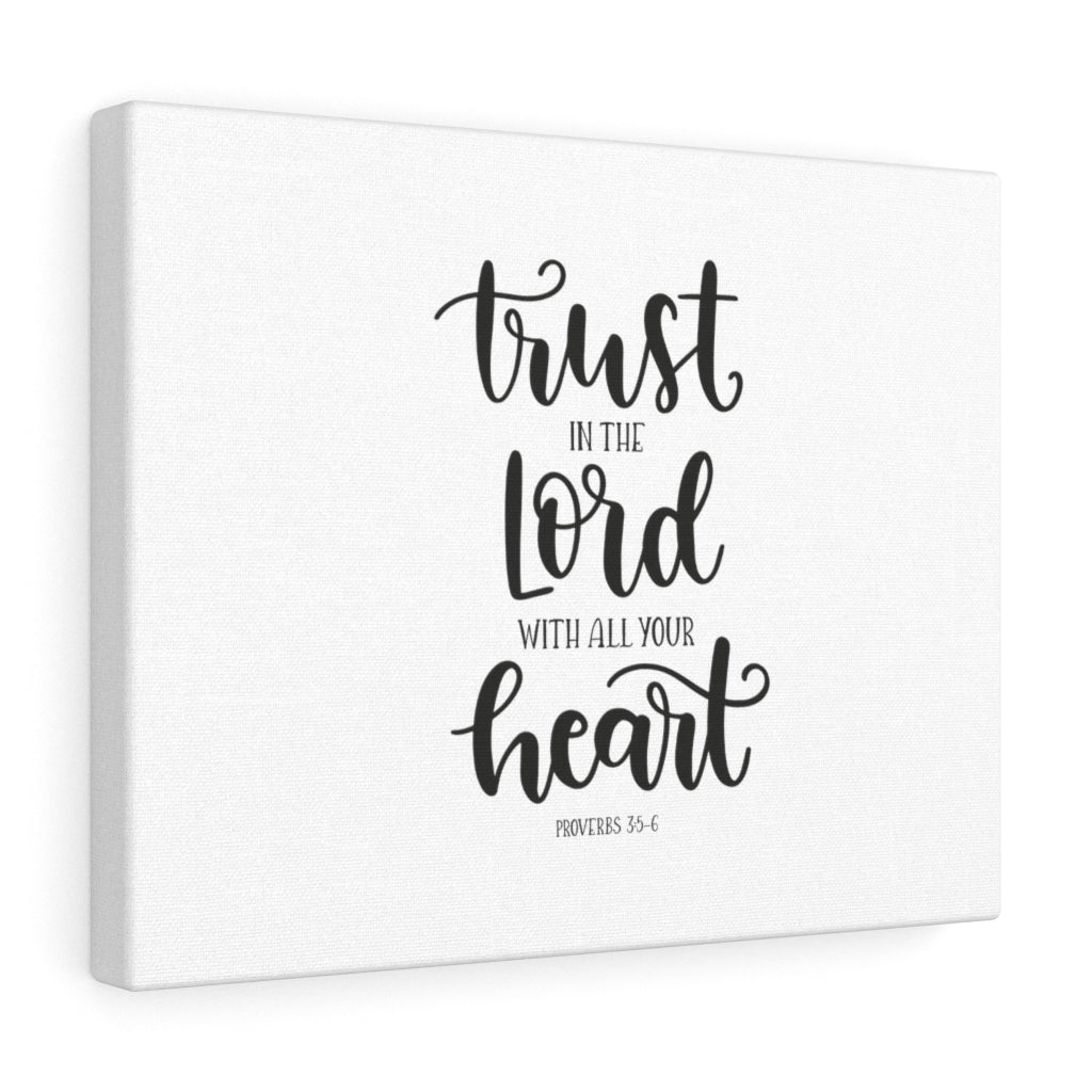 Scripture Walls Trust The Lord Proverbs 3:5-6 White Bible Verse Canvas Christian Wall Art Ready to Hang Unframed-Express Your Love Gifts