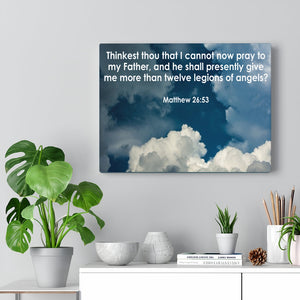 Scripture Walls Twelve Legions of Angels Hebrews 13:1-2 Bible Verse Canvas Christian Wall Art Ready to Hang Unframed-Express Your Love Gifts