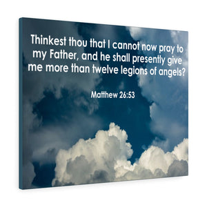 Scripture Walls Twelve Legions of Angels Hebrews 13:1-2 Bible Verse Canvas Christian Wall Art Ready to Hang Unframed-Express Your Love Gifts