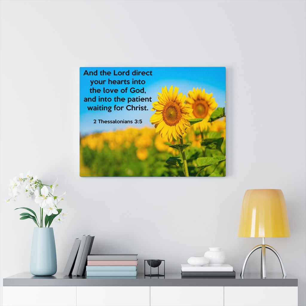 Scripture Walls Waiting For Christ 2 Thessalonians 3:5 Bible Verse Canvas Christian Wall Art Ready to Hang Unframed-Express Your Love Gifts