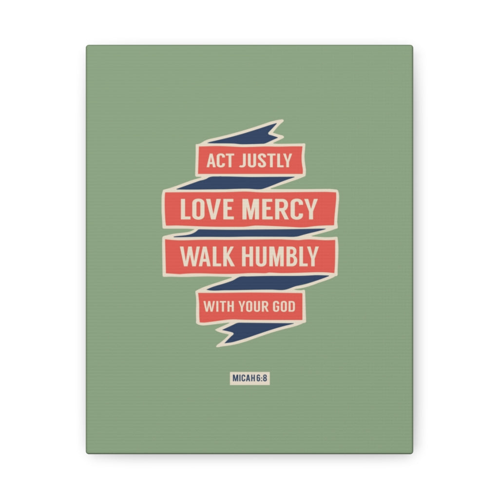 Scripture Walls Walk Humbly With Your God Micah 6:8 Bible Verse Canvas Christian Wall Art Ready to Hang Unframed-Express Your Love Gifts