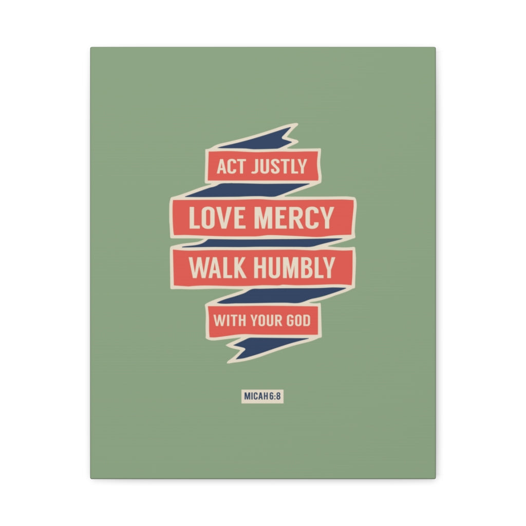 Scripture Walls Walk Humbly With Your God Micah 6:8 Bible Verse Canvas Christian Wall Art Ready to Hang Unframed-Express Your Love Gifts