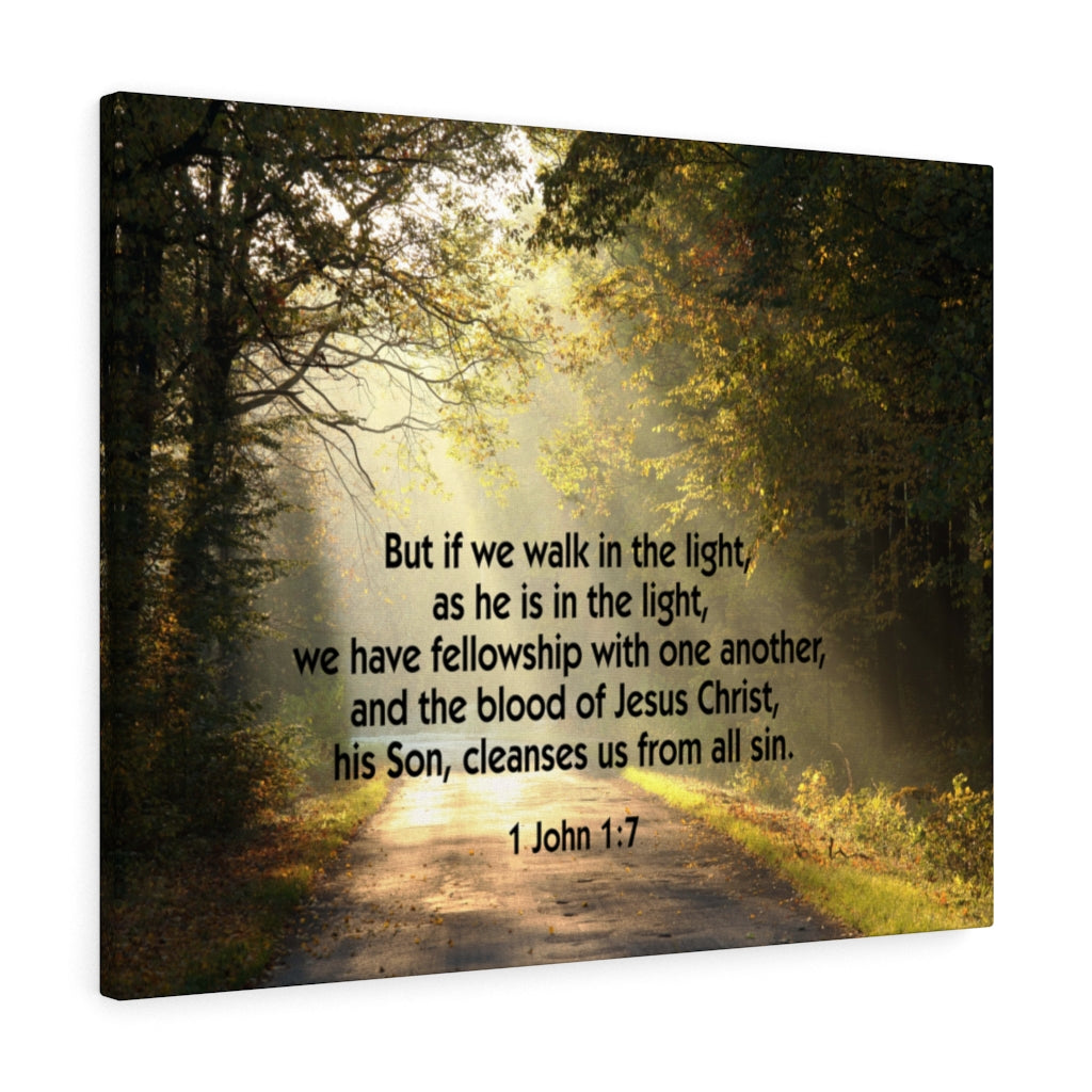 Scripture Walls Walk in The Light 1 John 1:7 Bible Verse Canvas Christian Wall Art Ready to Hang Unframed-Express Your Love Gifts