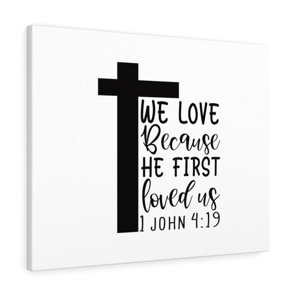 We Love Because He First Loved Us Christian Tote Bags - Corinthian's Corner