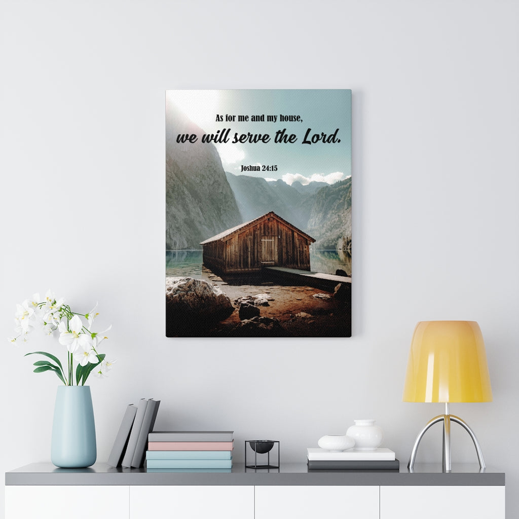 Scripture Walls We Will Serve the Lord Joshua 24:15 Bible Verse Canvas Christian Wall Art Ready to Hang Unframed-Express Your Love Gifts