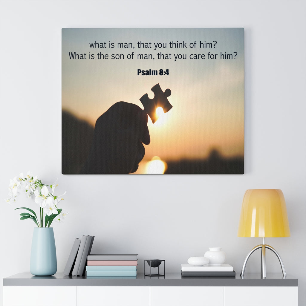 Scripture Walls What is Man Psalm 8:4 Bible Verse Canvas Christian Wall Art Ready to Hang Unframed-Express Your Love Gifts