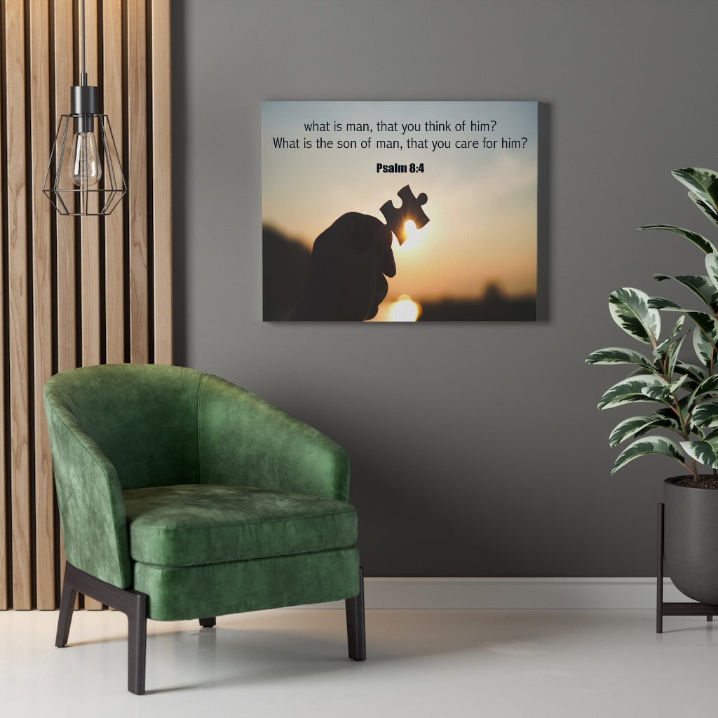 Scripture Walls What is Man Psalm 8:4 Bible Verse Canvas Christian Wall Art Ready to Hang Unframed-Express Your Love Gifts