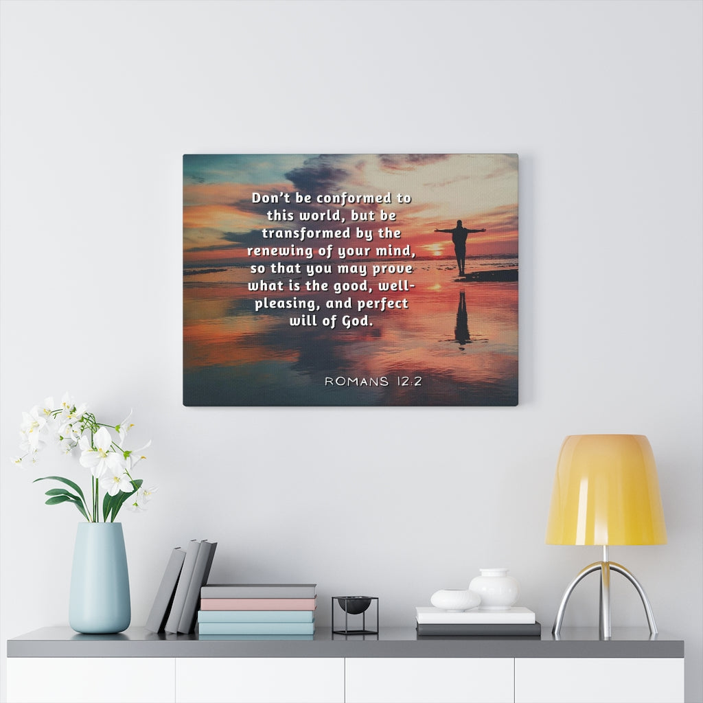 Scripture Walls Will Of God Romans 12:2 Bible Verse Canvas Christian Wall Art Ready to Hang Unframed-Express Your Love Gifts