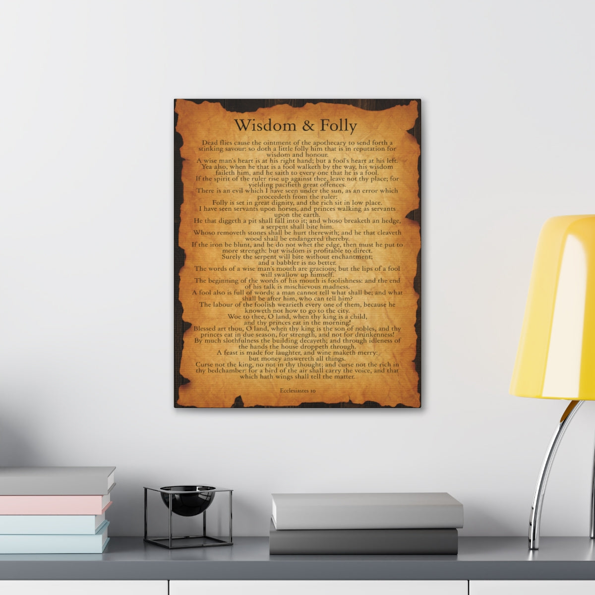 Scripture Walls Ecclesiastes 10 Chapter Gold Brown Bible Verse Canvas Christian Wall Art Ready to Hang Unframed-Express Your Love Gifts