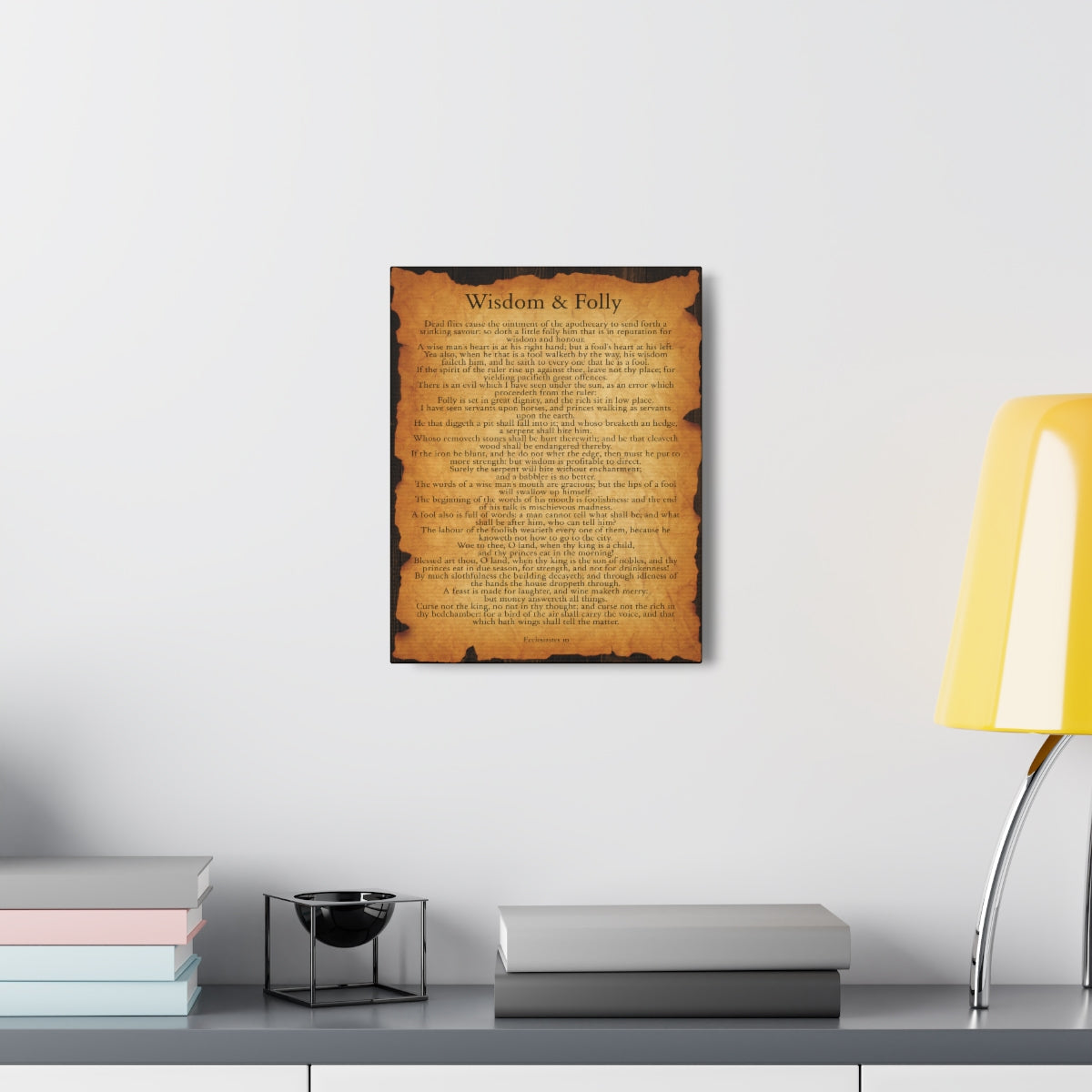 Scripture Walls Ecclesiastes 10 Chapter Gold Brown Bible Verse Canvas Christian Wall Art Ready to Hang Unframed-Express Your Love Gifts