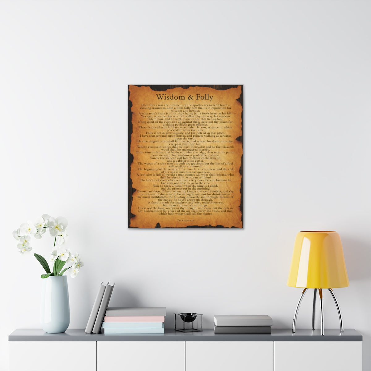 Scripture Walls Ecclesiastes 10 Chapter Gold Brown Bible Verse Canvas Christian Wall Art Ready to Hang Unframed-Express Your Love Gifts