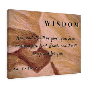 Scripture Walls Wisdom Matthew 7:7 Bible Verse Canvas Christian Wall Art Ready to Hang Unframed-Express Your Love Gifts