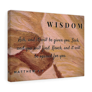 Scripture Walls Wisdom Matthew 7:7 Bible Verse Canvas Christian Wall Art Ready to Hang Unframed-Express Your Love Gifts