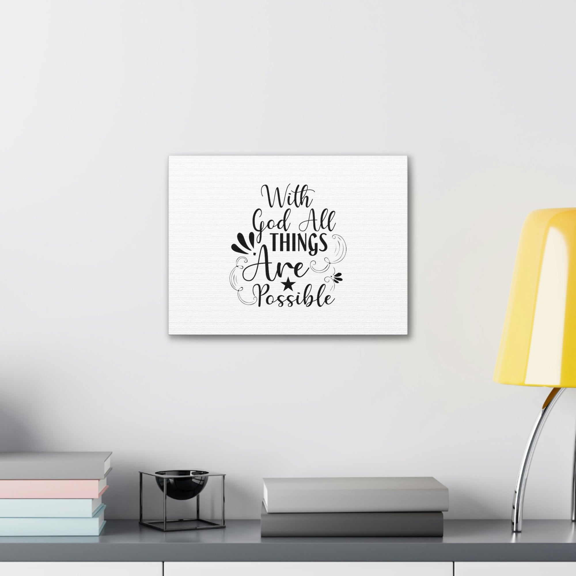 Scripture Walls With God All Things Are Possible Luke 1:37 Plain Christian Wall Art Bible Verse Print Ready to Hang Unframed-Express Your Love Gifts