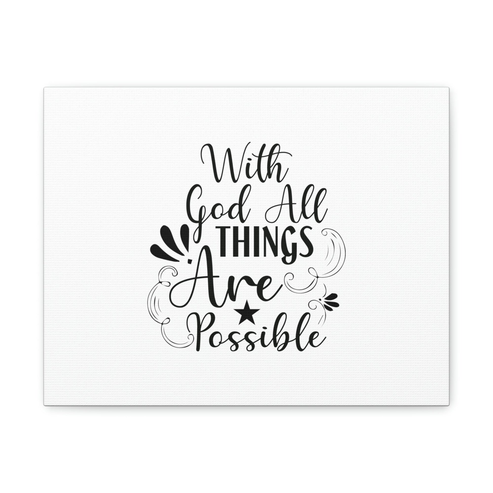 Scripture Walls With God All Things Are Possible Luke 1:37 Plain Christian Wall Art Bible Verse Print Ready to Hang Unframed-Express Your Love Gifts