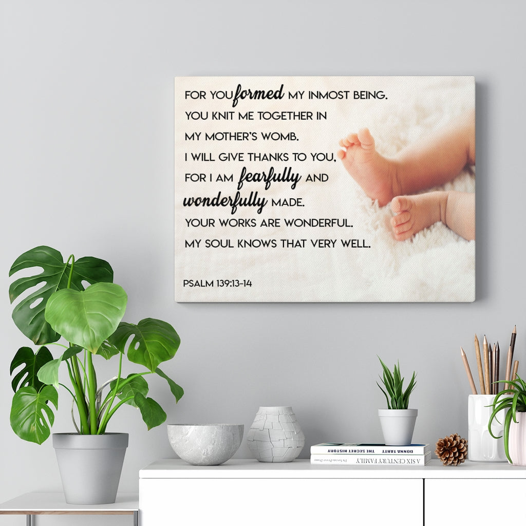 Scripture Walls Wonderfully Made Psalm 139:13-14 Wall Art Christian Home Decor Unframed-Express Your Love Gifts