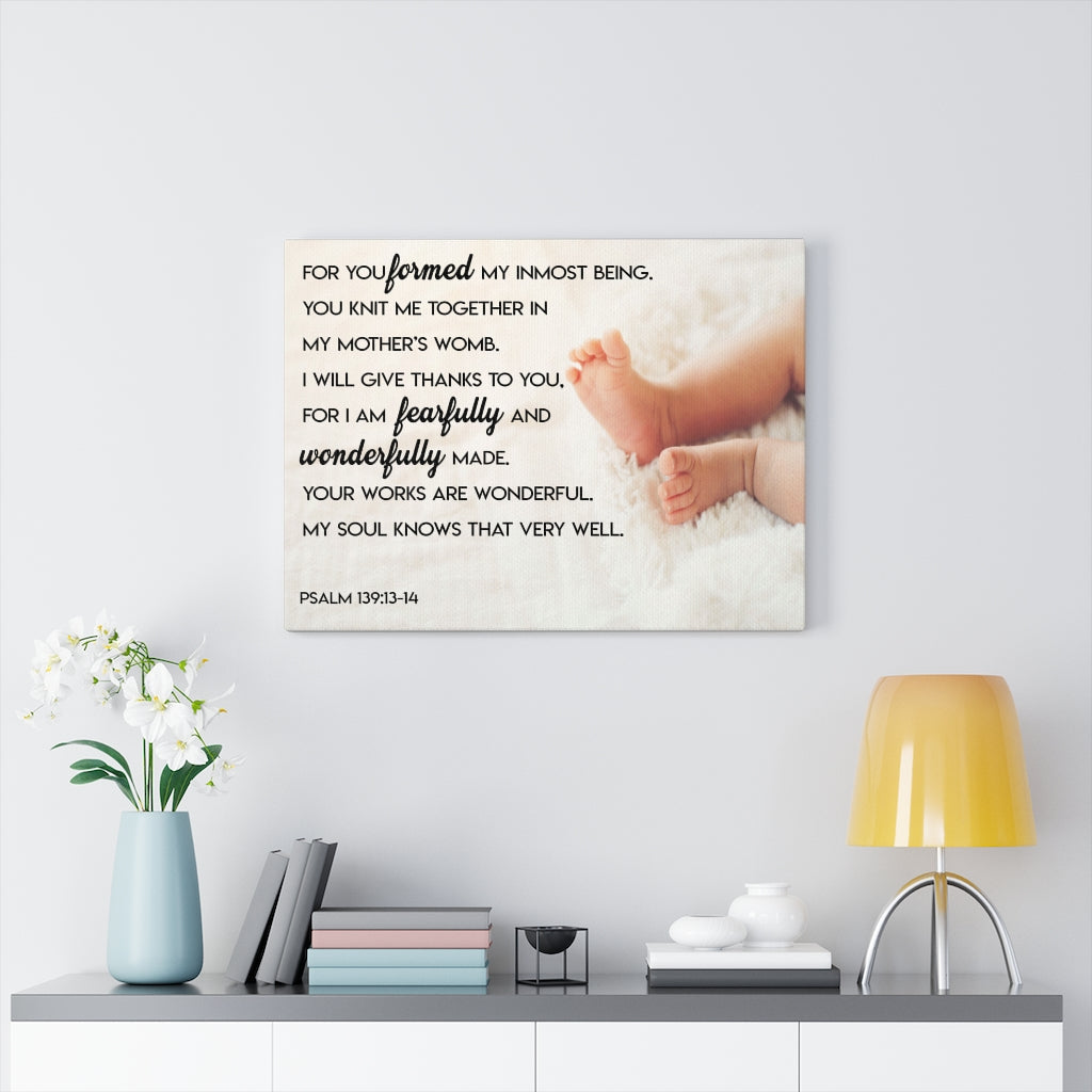 Scripture Walls Wonderfully Made Psalm 139:13-14 Wall Art Christian Home Decor Unframed-Express Your Love Gifts