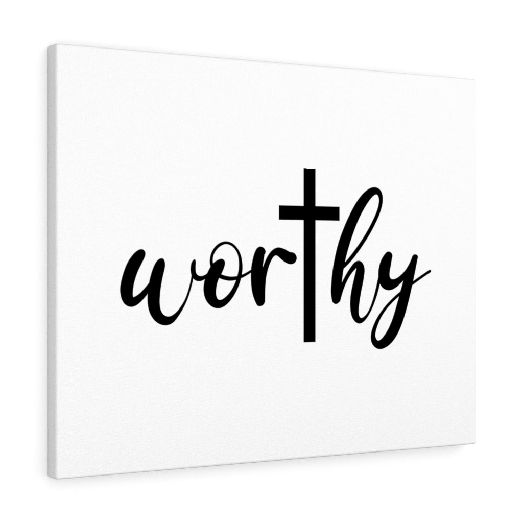 Scripture Walls Worthy Bible Verse Canvas Christian Wall Art Ready to Hang Unframed-Express Your Love Gifts