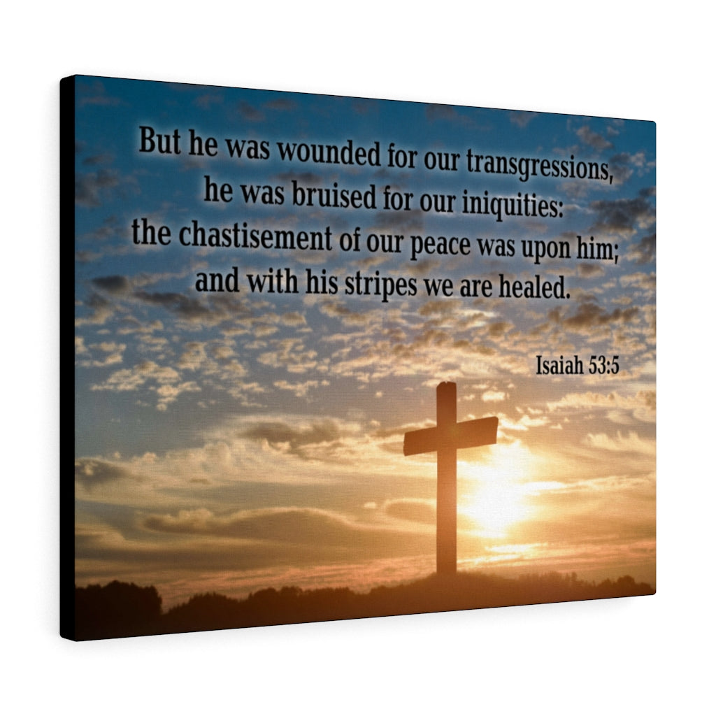 Scripture Walls Wounded For Our Transgressions Isaiah 53:5 Bible Verse Canvas Christian Wall Art Ready to Hang Unframed-Express Your Love Gifts
